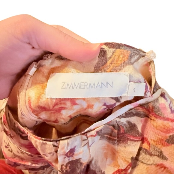 Zimmermann Floral Midi Dress Size 1 - Picture 5 of 7